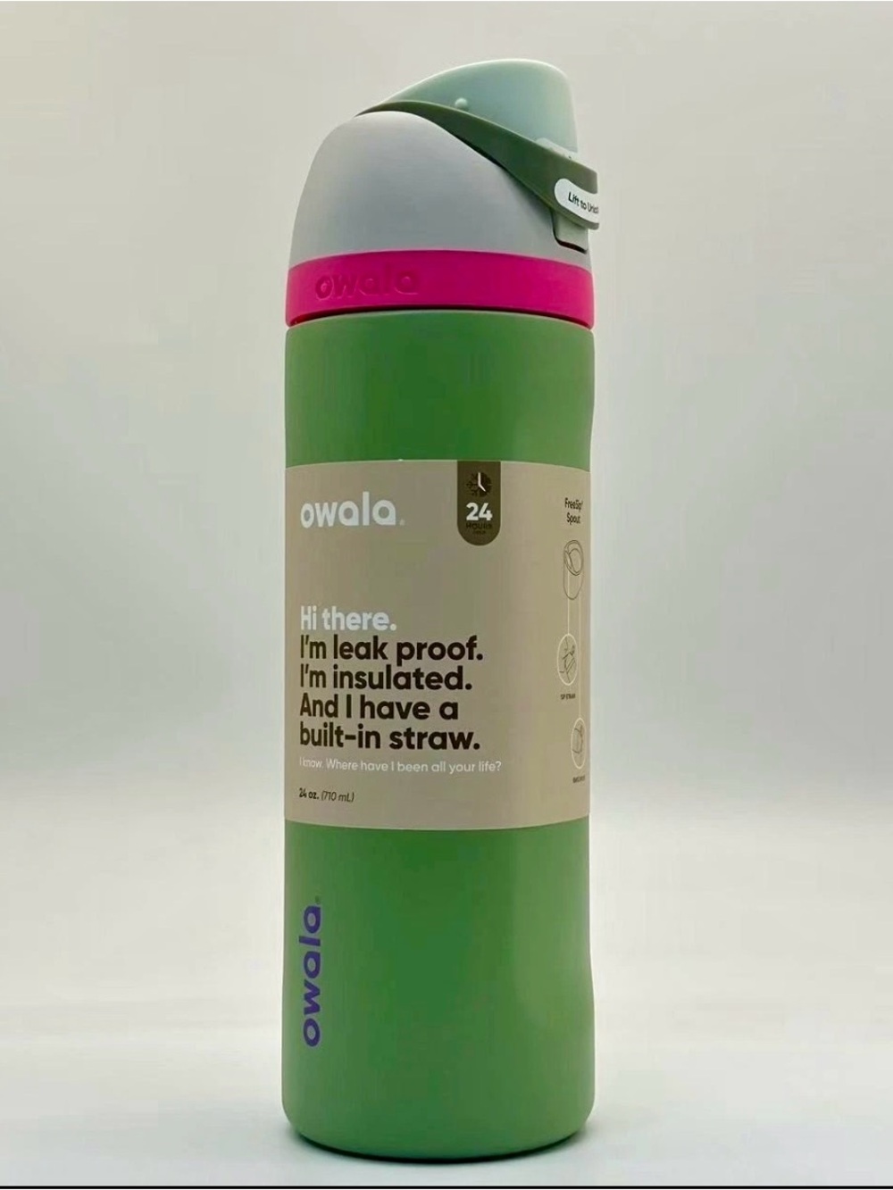 Owala FreeSip Stainless Steel Water Bottle 24 oz | Neo Sage
